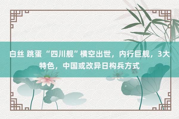 白丝 跳蛋 “四川舰”横空出世，内行巨舰，3大特色，中国或改异日构兵方式